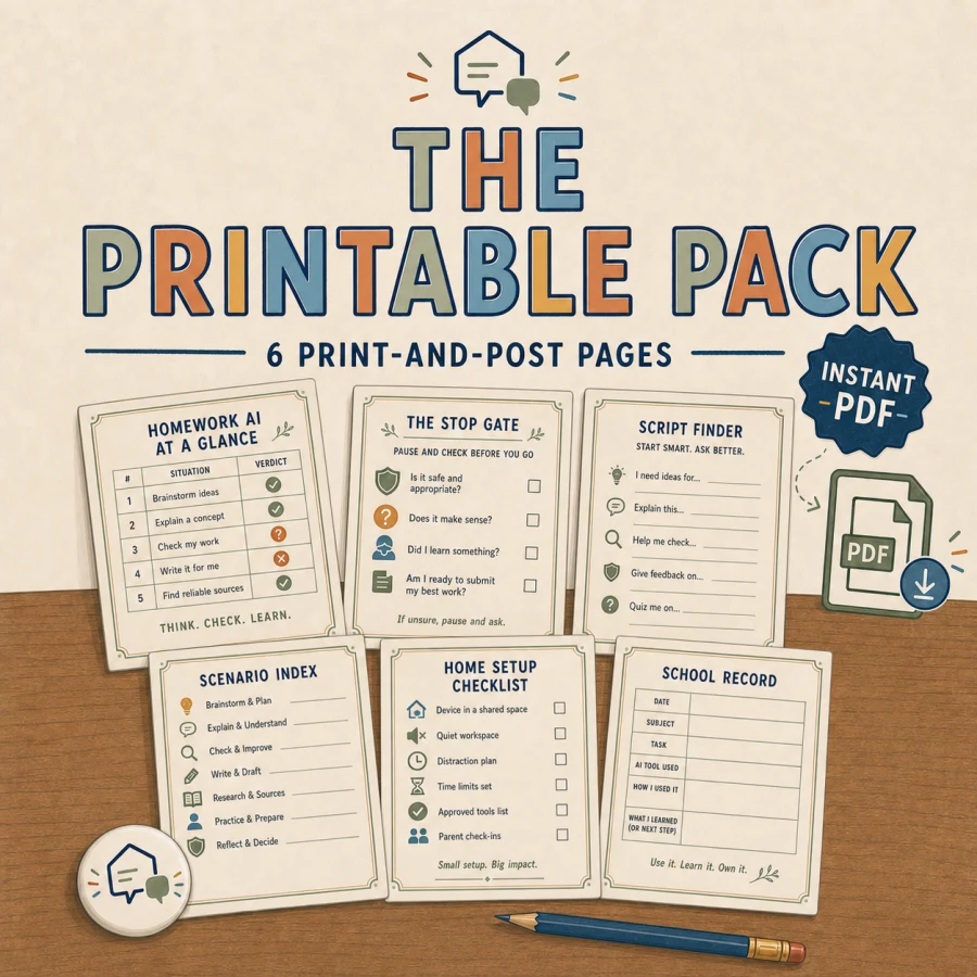 The Printable Pack product thumbnail showing its six printable charts and worksheets